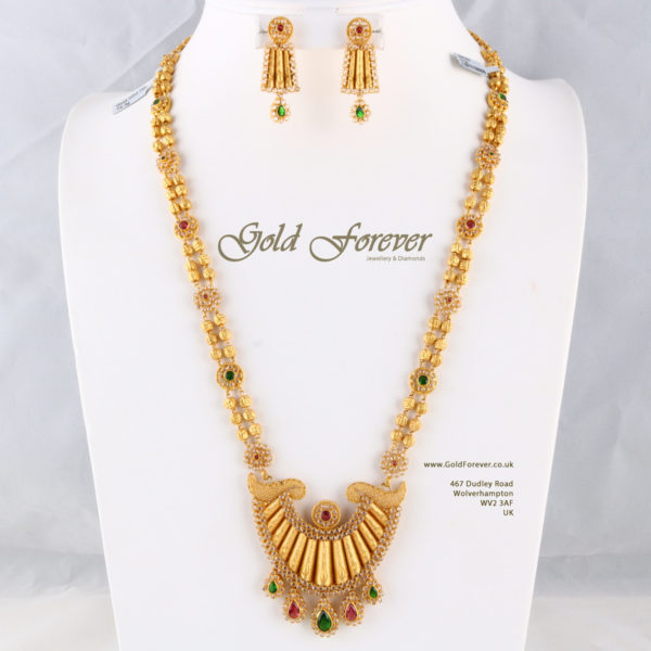 22 Carat Indian Gold Long Necklace 74.3 Grams code:LS1118005