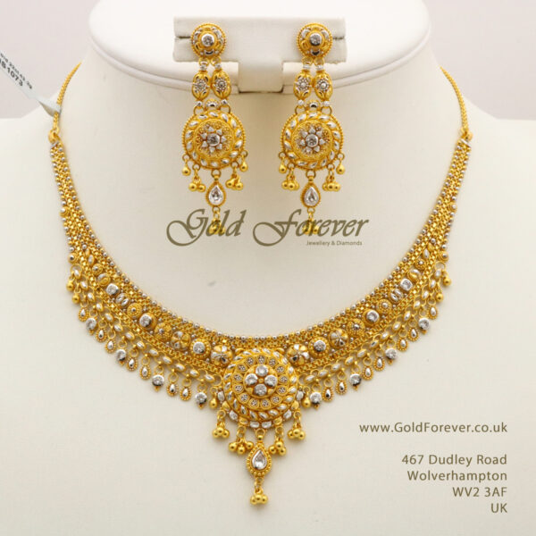 22 Carat Indian Gold Necklace Set 42.2 Grams code: NS1073
