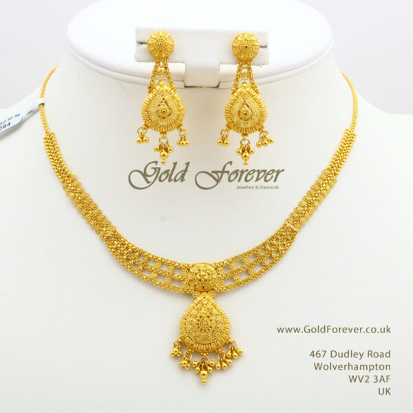 22 Carat Indian Gold Necklace Set 30.9 Grams code: NS1094
